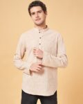 Men Cotton Regular Fit Short Kurta