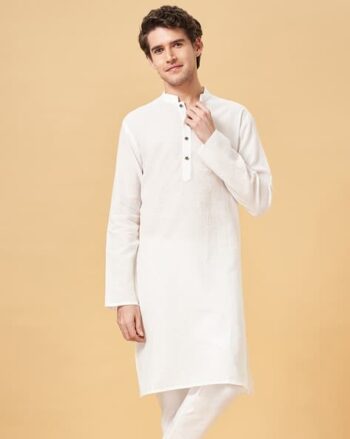 Men Cotton Regular Fit Long Kurta