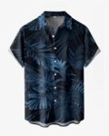 Men Striped Slim Fit Shirt with Curved Hemline