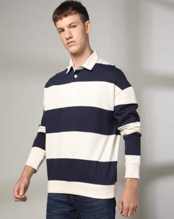 Men Zip-Front Regular Fit Sweatshirt
