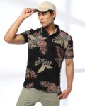 Men Tropical Print Slim Fit Cotton Polo T-Shirt