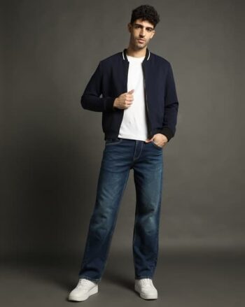 Men Lightly Washed Straight Fit Jeans