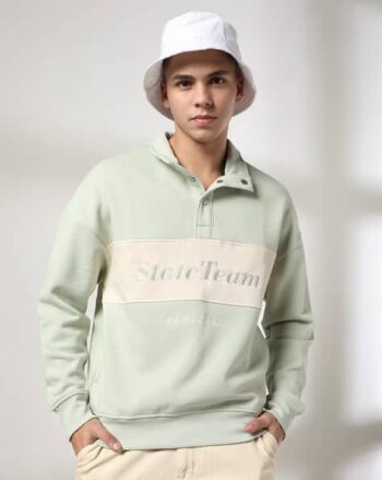 Crew-Neck Sweatshirt with Metallic Logo Accent