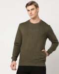 Men Regular Fit Typographic Print Hoodie