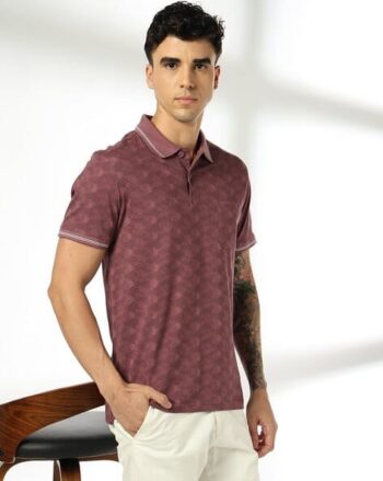Men Printed Slim Fit Polo T-Shirt