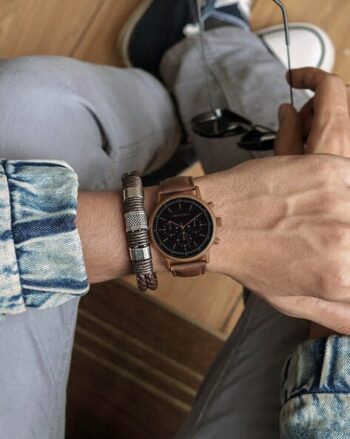 Men Round Dial Analogue Watch