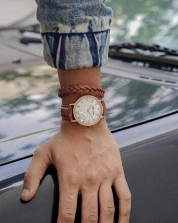 Men Round Dial Analogue Watch