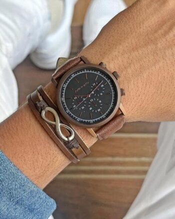 Men Analogue Wrist Watch with Bracelet