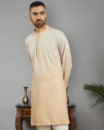 Chikankari Embroidered Regular Fit Long Kurta