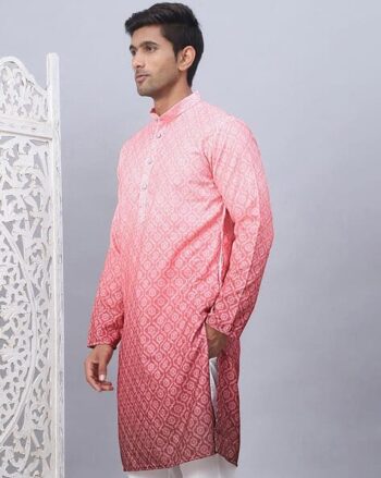 Men Embroidered Regular Fit Long Kurta