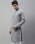 Men Embroidered Regular Fit Long Kurta