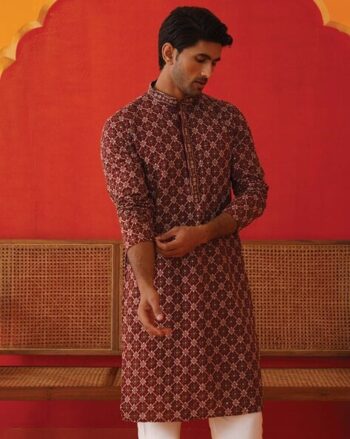 Regular Fit Embroidery Long Kurta