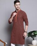 Men Embroidered Regular Fit Long Kurta