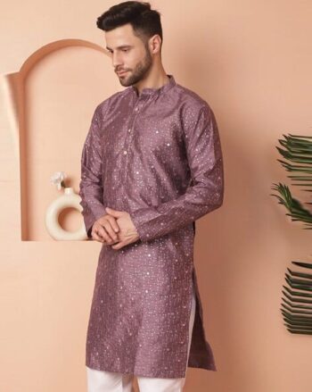 Men Embellished Regular Fit Long Kurta