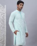 Men Embroidered Regular Fit Long Kurta