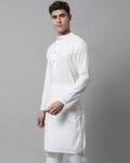 Men Regular Fit Long Kurta with Mandarin Collar