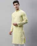 Men Embroidered Regular Fit Long Kurta
