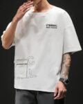 Men Typographic Print Oversized Fit Round-Neck T-Shirt