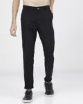 Men Tapered Fit Flat-Front Trousers