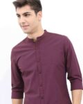 Striped Cotton Shirt with Patch Pocket