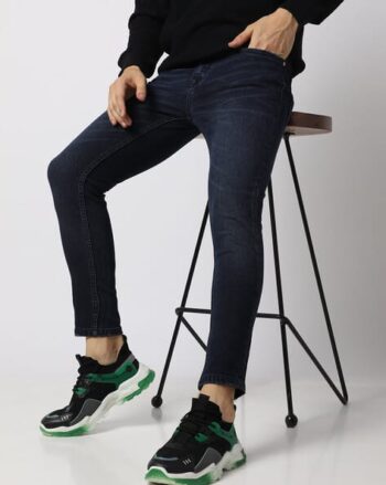 Light-Wash Mid-Rise Slim Fit Jeans