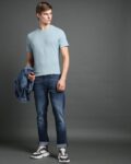 Men Heavy-Wash Straight Fit Jeans