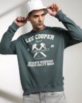 Men Logo Print Relaxed Fit Crew-Neck Sweatshirt