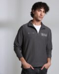 Shein Full Sleeve Sweatshirt with Double Button