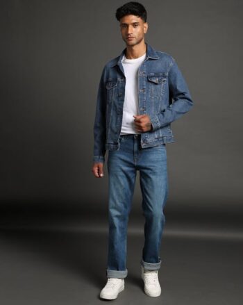 Men Albert Light-Wash Slim Straight Fit Jeans