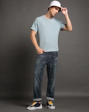 Men Arthur Mid-Wash Straight Fit Jeans