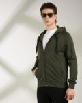 Men Regular Fit Zip-Front Hoodie