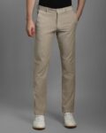 Men Ribbed Flat-Front Pants