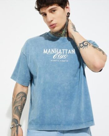 Men Cotton Dyed Stylised Fit T-shirt