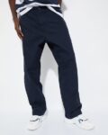 Men Loose Fit Flat-Front Chinos