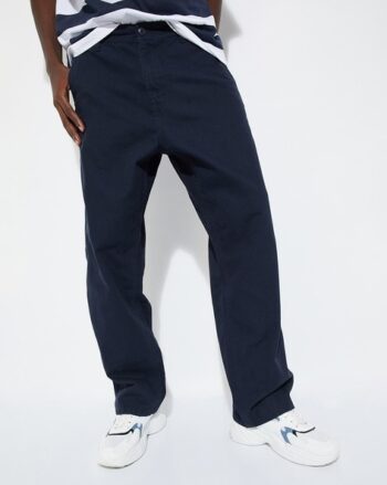 Men Loose Fit Flat-Front Chinos
