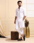 Men Kurta with Mandarin Collar