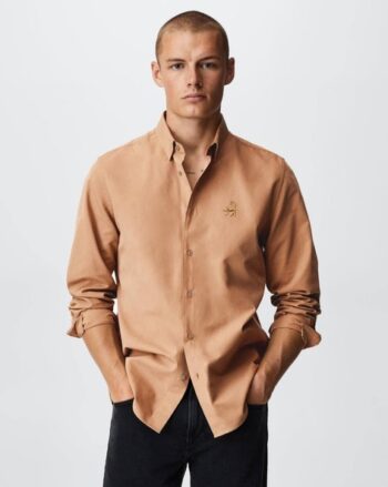 Men Spread-Collar Tailored Fit Shirt