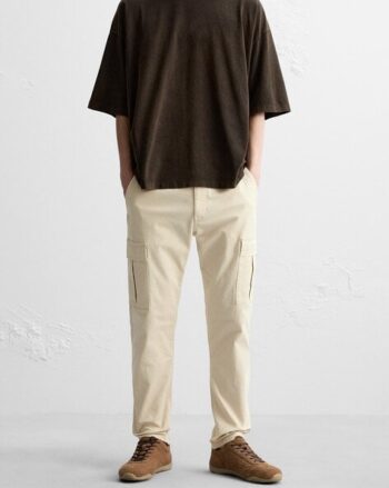 Tapered Fit Flat-Front Chino Trousers