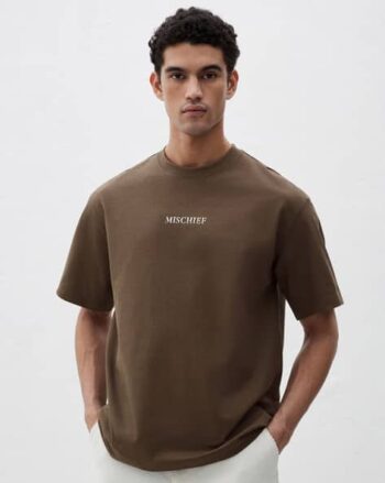 Men Oversized Fit Crew-Neck T-Shirt