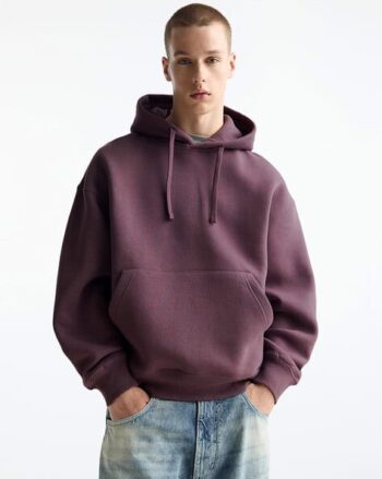 Men Oversized Fit Hoodie with Kangaroo Pockets
