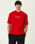 Men Typographic Print Oversized Fit Round-Neck T-Shirt