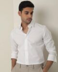Slim Fit Shirt with Buttoned Cuffs