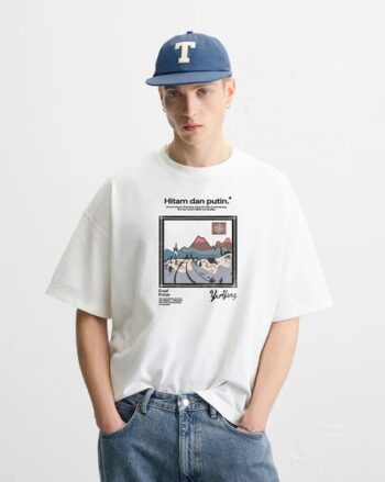 Typographic Oversized Fit Crew- Neck T-shirt