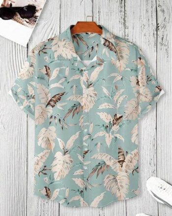 Men Floral Print Slim Fit Cotton Shirt
