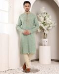 Men Embellished Regular Fit Long Kurta