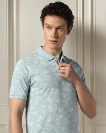 Men Floral Print Regular Fit Polo T-Shirt