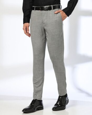 Men Flat-Front Slim Fit Trousers