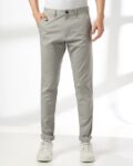 Men Tapered Fit Flat-Front Chinos