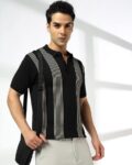 Men Striped Slim Fit Cotton Polo T-Shirt