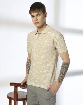 Men Printed Slim Fit Polo T-Shirt